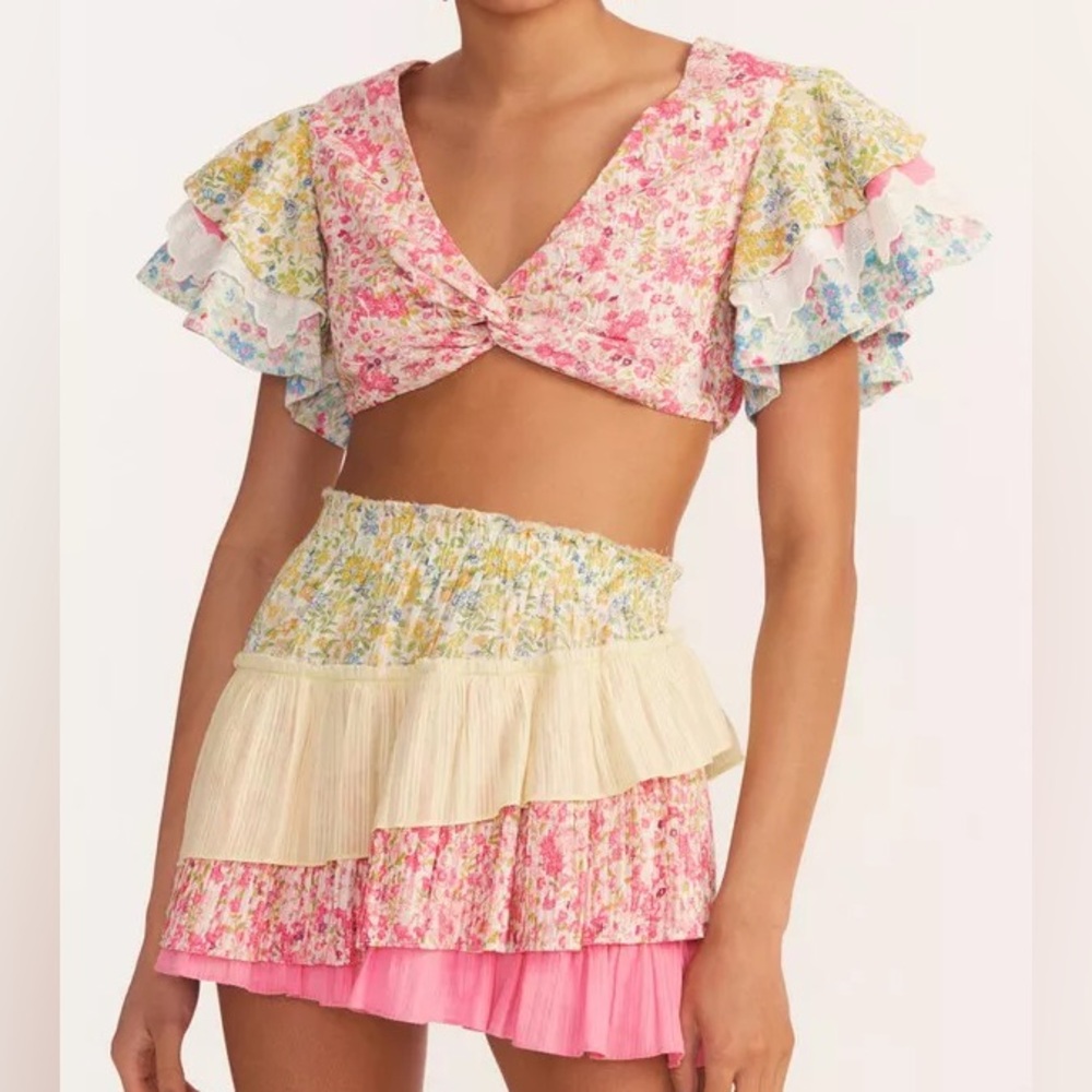 LoveShackFancy Kielle Ruffle Top - XS